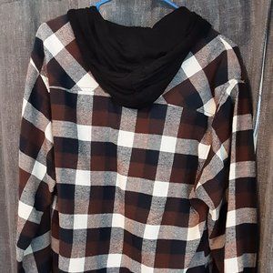Reverse Lightweight flannel hooded